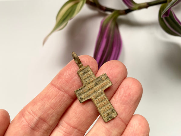 17th Century Bronze Crucifix Holy Cross Pendant Reliquary - Source Vintage
