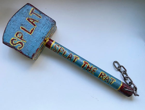 Vintage Folk Art ‘Splat The Rat’ Game Mallet c.1950’s