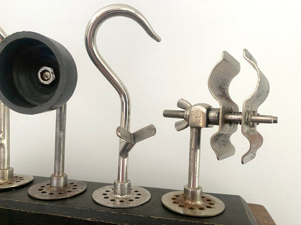 A Selection Of Prosthetic Arm Attachments Mounted On A Wooden Base c.1930’s - Source Vintage
