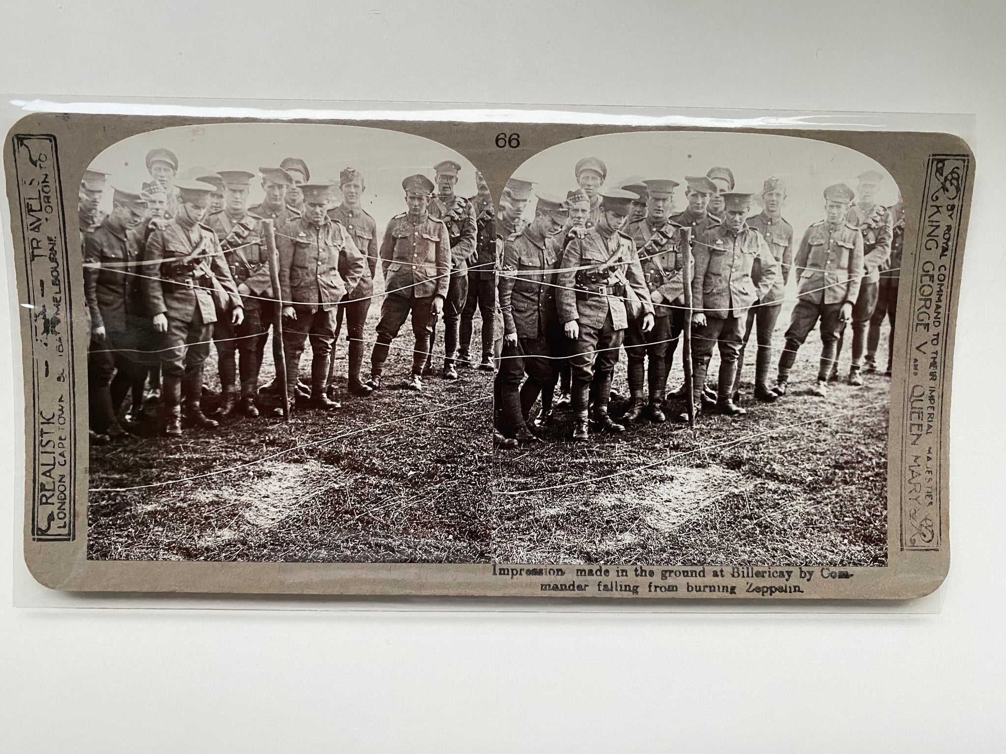 WW1 Military Stereoview Of The Macabre Zeppelin Fall In Billericay Essex