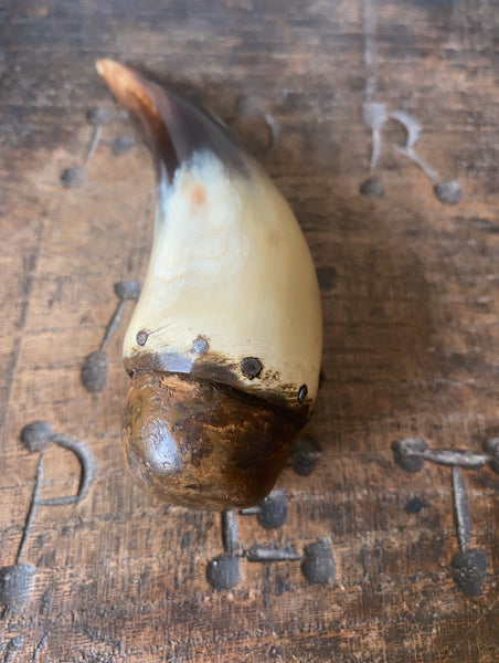 Rare Early Antique 19th Century Folk Art Horn & Wood Sailor Made Fid