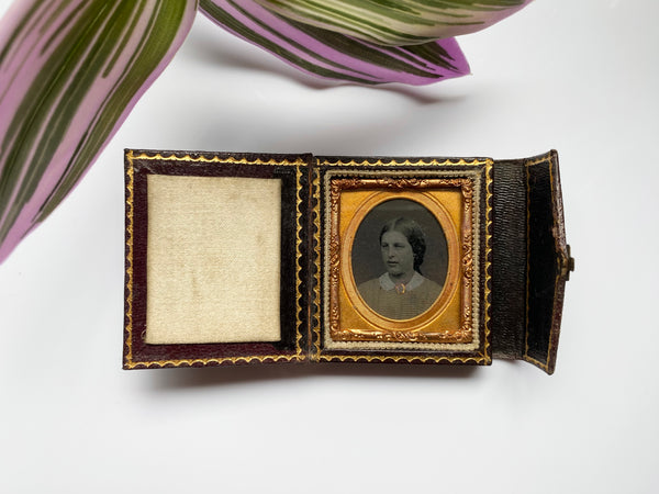 A Charming Miniature Cased 19th Century Ambrotype Of A Lady - Source Vintage