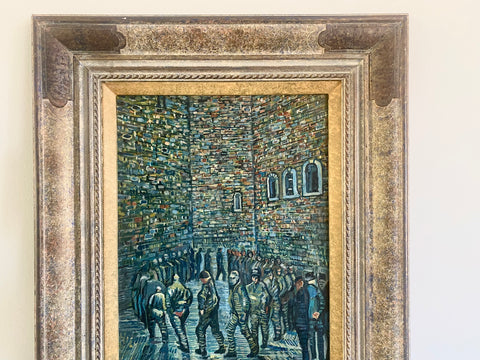 Vintage Oil On Board Reproduction Painting Of Van Gogh’s ‘Prisoners Exercising’ - Source Vintage