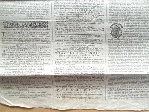 Rare Antique 18th Century Newspaper Dated 1762! - Source Vintage