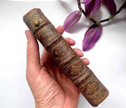 A Mysterious Antique 17th Century Spy Book With Secret Covert Device Wired Within & Button To The Spine - Source Vintage