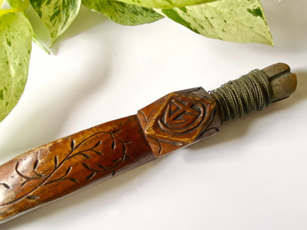 Antique 19th Century Carved Treen Knitting Sheath Sailor Love Token ‘C. Berry’ - Source Vintage