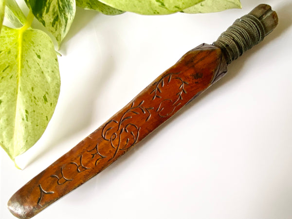 Antique 19th Century Carved Treen Knitting Sheath Sailor Love Token ‘C. Berry’ - Source Vintage