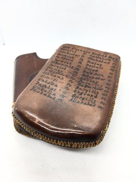 Military Leather Cigar Case William Francis 2805 Norfolk Regiment + Copy Of Full Service History - Source Vintage