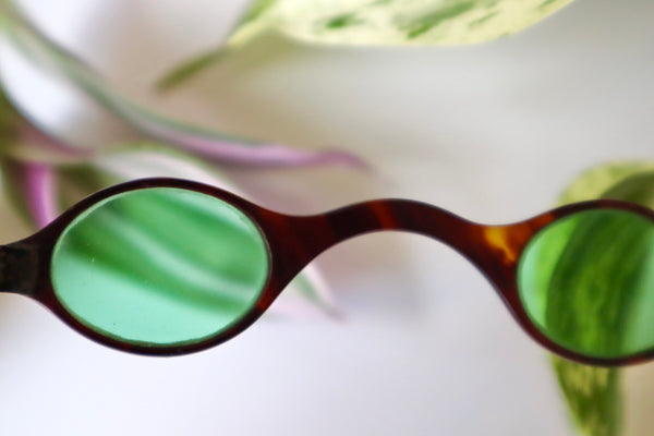 Rare Antique Green-Tinted Tortoiseshell & Silver Spectacles c.1800 - Source Vintage