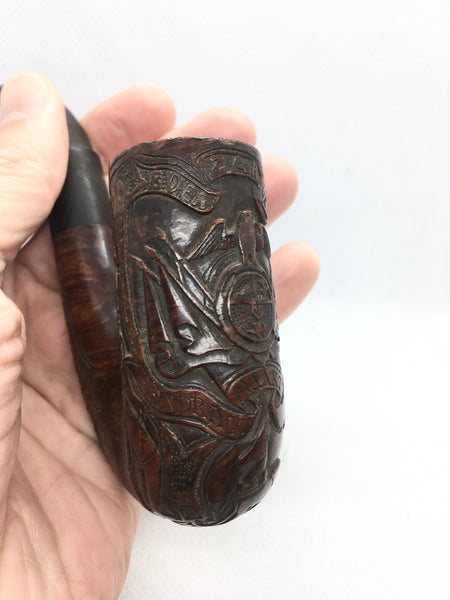 Rare Boer War Carved Briar Pipe Gift From Clr Sgt McDonald To Sgt Maj Shepperd - Source Vintage
