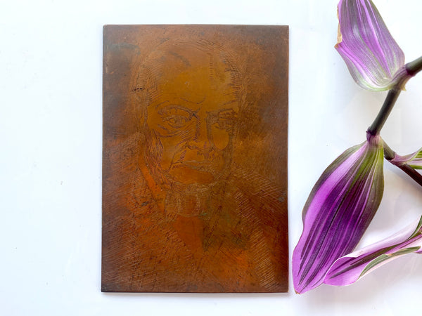 Vintage 1940’s Winston Churchill Copper Printing Plate - Source Vintage