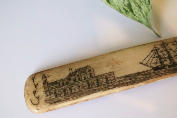 Antique 19th Century Sailor Carved Scrimshaw Sweetheart Love Token Busk ‘Home To Hull’ - Source Vintage